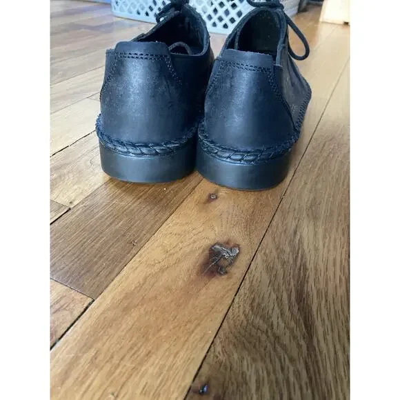 Josef Seibel Air Massage Womens 40 Black Leather Fisherman Lace-Up Sandal Grunge - Picture 4 of 8